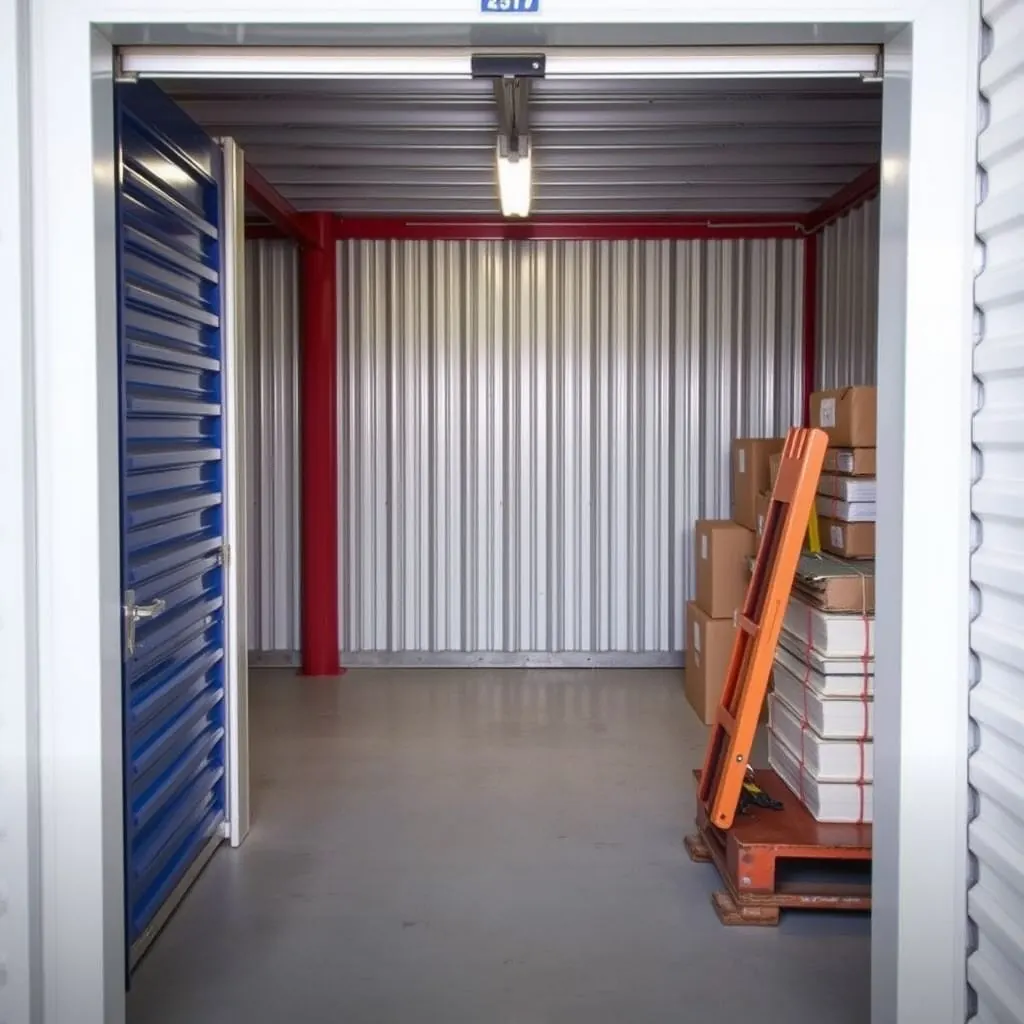 Inside a storage unit at CamStorage